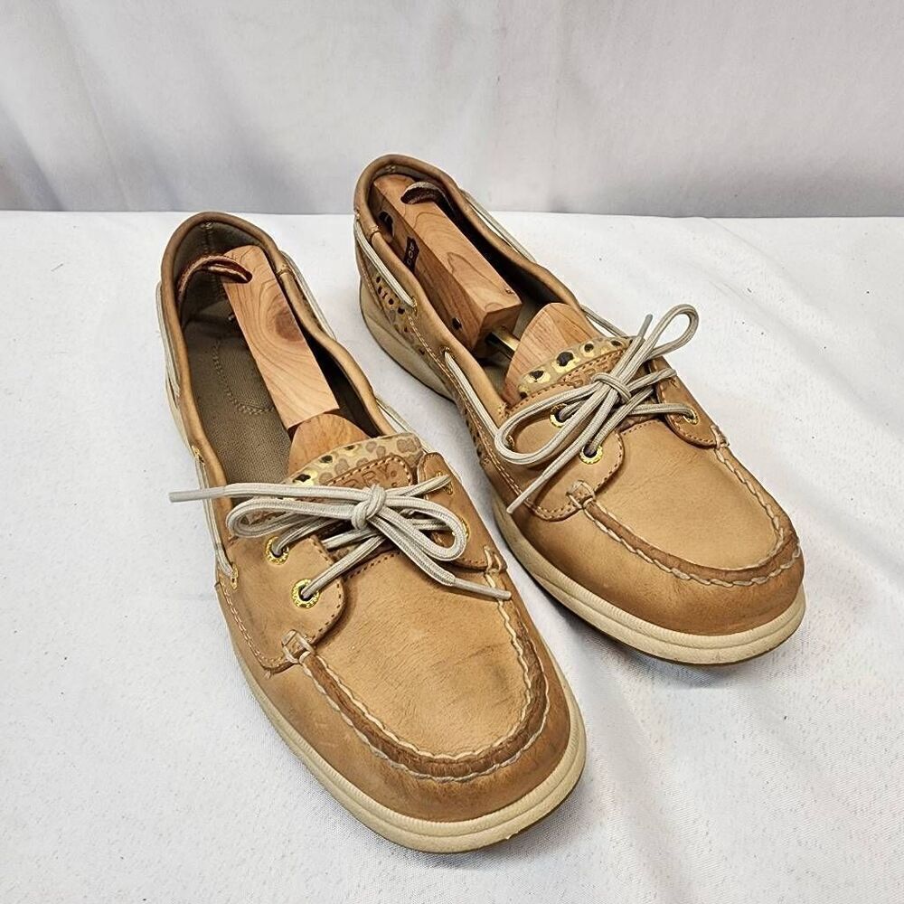 Sperry Top Siders Leather Animal Print Leopard Comfort Women's 11 Shoes